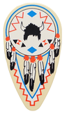 Minifigure, Shield Oval with Feathers and Helmet Pattern