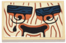 Tile 2 x 3 with Dark Orange Wood Grain, Dark Blue Eyebrows, Black Swirl Eyes and Mouth Pattern (Ninjago Dorama's Puppet Face) (Sticker) - Set 71837