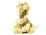 Lower Body, Swirling Rocks over Molded Dark Tan Cone with Debossed Zigzag Lines / Lightning Bolts Pattern
