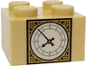 Brick 2 x 2 with Gold and White Big Ben Clock Face Pattern