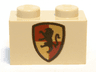 Brick 1 x 2 with HP Gryffindor Shield Pattern