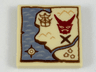 Tile 2 x 2 with Treasure Map with Sand Blue Water, Dark Gray X, Dark Red Mask Pattern