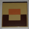 Tile 2 x 2 with Pixelated Medium Nougat and Reddish Brown Pattern (Minecraft Steve Nose and Mouth)