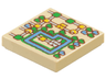 Tile 2 x 2 with Super Mario World Map with Castle and Moat Pattern