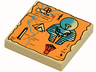 Tile 2 x 2 with Map Orange and Hieroglyphs, 80 Pattern