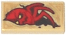 Tile 1 x 2 with Dark Tan Markings and Red Spider Monster with Yellow Eyes Pattern (Nexo Knights Book of Revenge)