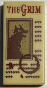 Tile 1 x 2 with 'THE GRIM', Werewolf, Circle and Writing Pattern