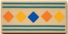 Tile 1 x 2 with Orange, Yellow and Blue Squares, Dark Turquoise Border Lines Pattern