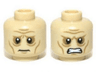 Minifigure, Head Dual Sided LotR Wrinkles and Sunken Eyes Worried / Angry Pattern (Grima)