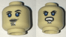 Minifigure, Head Dual Sided Alien with SW Luminara Unduli Gray Lips and Large Blue Eyes, Neutral / Angry Pattern