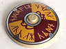 Dish 4 x 4 Inverted (Radar) with Solid Stud with Viking Shield Dark Red / Yellow Rune Pattern
