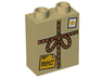 Duplo, Brick 1 x 2 x 2 with Tied Parcel with Star Stamp and Orange Shipping Label Pattern