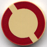 Tile, Round 2 x 2 with Dark Red SW Semicircles Pattern