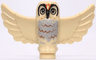 Owl, Spread Wings with Black Beak and Eyes, Light Bluish Gray Chest, Dark Orange Forehead and Rippled Feathers Pattern (BAM)