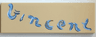 Tile 2 x 6 with Bright Light Blue, Sand Blue, Dark Tan and White 'Vincent' Signature Pattern