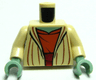 Torso SW Open Robe, Dark Orange Shirt with Dark Red Waist Sash, Sand Green Neck Pattern (Yoda) / Tan Arms / Sand Green Hands