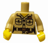 Torso Safari Shirt with Pockets, Belt, Key Ring and 'ZOO' Pattern / Tan Arms / Yellow Hands