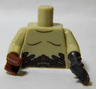 Torso LotR Bare Chest with Dark Brown Markings and Belt Straps Pattern / Reddish Brown Hand Right / Pearl Dark Gray Claw Left