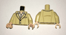 Torso Suit with Buttons and White Open Collar Shirt with Dark Tan Marks Pattern / Tan Arms / Light Nougat Hands