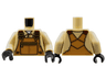 Torso Medium Nougat Overalls, White Undershirt and Zippered Pocket Pattern / Tan Arms / Black Hands