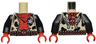 Torso Gilet with Black Spots, Steer Head Gun Belt (Deadpool Logo) and Star Badge Western Style Vest Pattern / Black Arms / Red Hands
