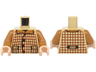 Torso Plaid Vest with Pockets, Reddish Brown Lines and Buttons over Medium Nougat Shirt with Collar Pattern / Medium Nougat Arms / Light Nougat Hands