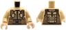 Torso Jacket with Zipper, Dark Tan Utility Harness with Yellow Badge, Pockets, Pouches and Backpack Pattern / Tan Arms / Light Nougat Hands