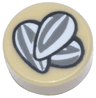 Tile, Round 1 x 1 with Dark Bluish Gray and White Sunflower Seeds Pattern