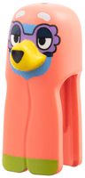 Minifigure, Head, Modified Shroud with Dog Nose, Light Bluish Gray Eyebrows, Yellow Muzzle, Medium Blue and Dark Blue Face, Medium Lavender Glasses Pattern