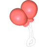 Duplo Utensil Balloons with Frosted Trans-Clear Flexible Rubber Handle