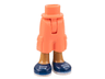 Mini Doll Hips and Trousers Cropped Large Pockets with Molded Medium Nougat Legs and Printed Dark Blue Shoes with White Laces and Soles Pattern - Thin Hinge
