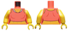 Torso Female Midriff Tank Top with White Neck Hem Pattern / Yellow Arms / Yellow Hands