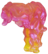 Minifigure, Hair Female Long Wavy, High Back Ponytail with Marbled Satin Trans-Yellow Pattern 
