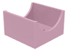 Container, Box 4 x 4 x 2 Bottom with Semicircle Cutout Ends