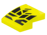Slope, Curved 2 x 2 x 2/3 with Black Geometric Shapes Design Pattern