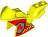 Motorcycle Fairing, Racing (Sport) Bike with Red and Silver Fire Logo Badge Pattern on Both Sides