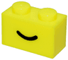 Brick 1 x 2 with Black Smile Curved Line Pattern