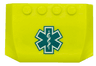 Wedge 4 x 6 x 2/3 Triple Curved with Dark Turquoise EMT Star of Life Pattern