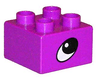 Duplo, Brick 2 x 2 with Eye, Rhino's Pattern on Two Sides