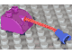 Duplo, Brick 2 x 2 Slope Curved with Hole Connector with 3L Red Rope and Violet Stud Holder