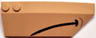 Wedge 8 x 3 x 2 Open Right with Black Thick Curved Stripe and Medium Nougat Thin Curved Stripe Pattern (Shadow the Hedgehog Mouth and Chin Dimple)