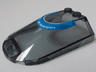 Windscreen 6 x 4 x 1 1/3 Canopy Sloped Sides with White BMW Logo and 'Motorsport' on Blue Background, Stripes on Sides Pattern