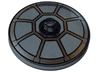 Dish 4 x 4 Inverted (Radar) with Open Stud with Silver Radial TIE Bomber / Fighter Cockpit Pattern