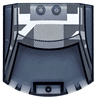Windscreen 6 x 6 x 1 1/3 Straight Sides with Black and Dark Bluish Gray Window Frame Outline, Roof, and Silver Stripes Pattern