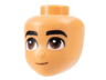 Mini Doll, Head Friends with Black Thick Eyebrows, Reddish Brown Eyes, and Small Grin Pattern