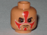 Minifigure, Head Face Paint with Red Paint and Sunken Eyes Pattern