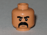 Minifigure, Head Moustache Black Fu Manchu with Thick Black Eyebrows Pattern