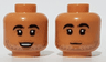 Minifigure, Head Dual Sided Black Bushy Eyebrows, Stubble, Open Mouth Smile / Closed Mouth Pattern