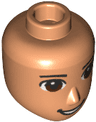 Mini Doll, Head Friends Male Large with Reddish Brown Eyes, Black Eyebrows, Chin Dimple and Open Mouth Smile Pattern