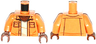 Torso Open Shirt with 2 Pockets and Silver Buttons, Light Nougat Undershirt Pattern / Nougat Arms / Reddish Brown Hands